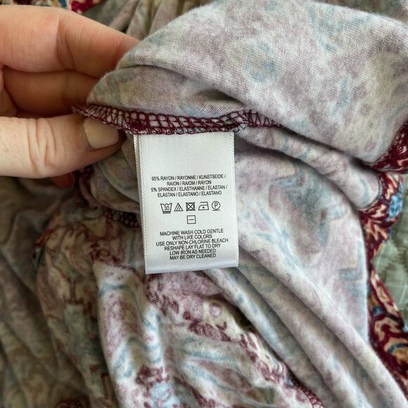 Anthropologie Maeve Lilt Swing Dress Size Small Sleeveless Red Stretch Jersey - Picture 16 of 16